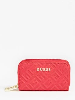Guess Lompakko Lorey Double Zip Mini Wallet Red